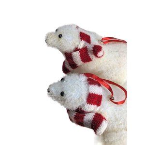 Polar Bear Headgehog Animal Ornaments Lot, Bristle Brush White Discoloration